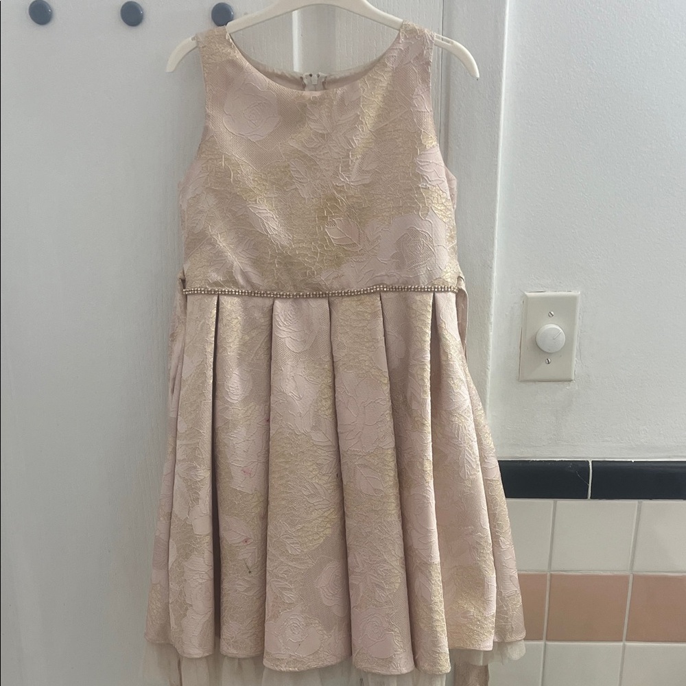 Charming Kids Dress in Blush and Gold